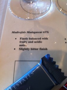 Paired with a chocolate from Madagascar.