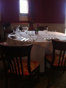 A tasting table set for the event.