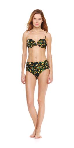 Lemon and orange print, bra top and high waisted bottom. This one is a winner.