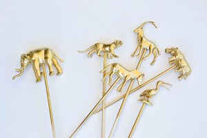 Gold animal cake toppers. 