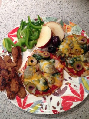 Pizza Party and Tempeh on the side. I'm LOVING this. 