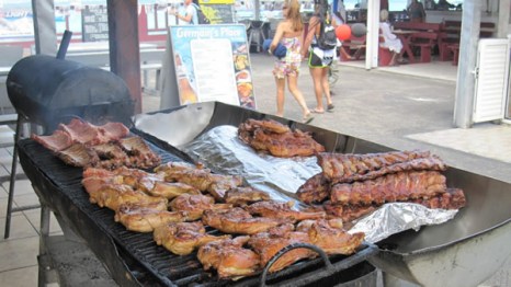 Bbq and smoke at Lolo's in Grand Case. They would call out and chat you up like an old friend as you walked by. How can you not stop in for a bite?
